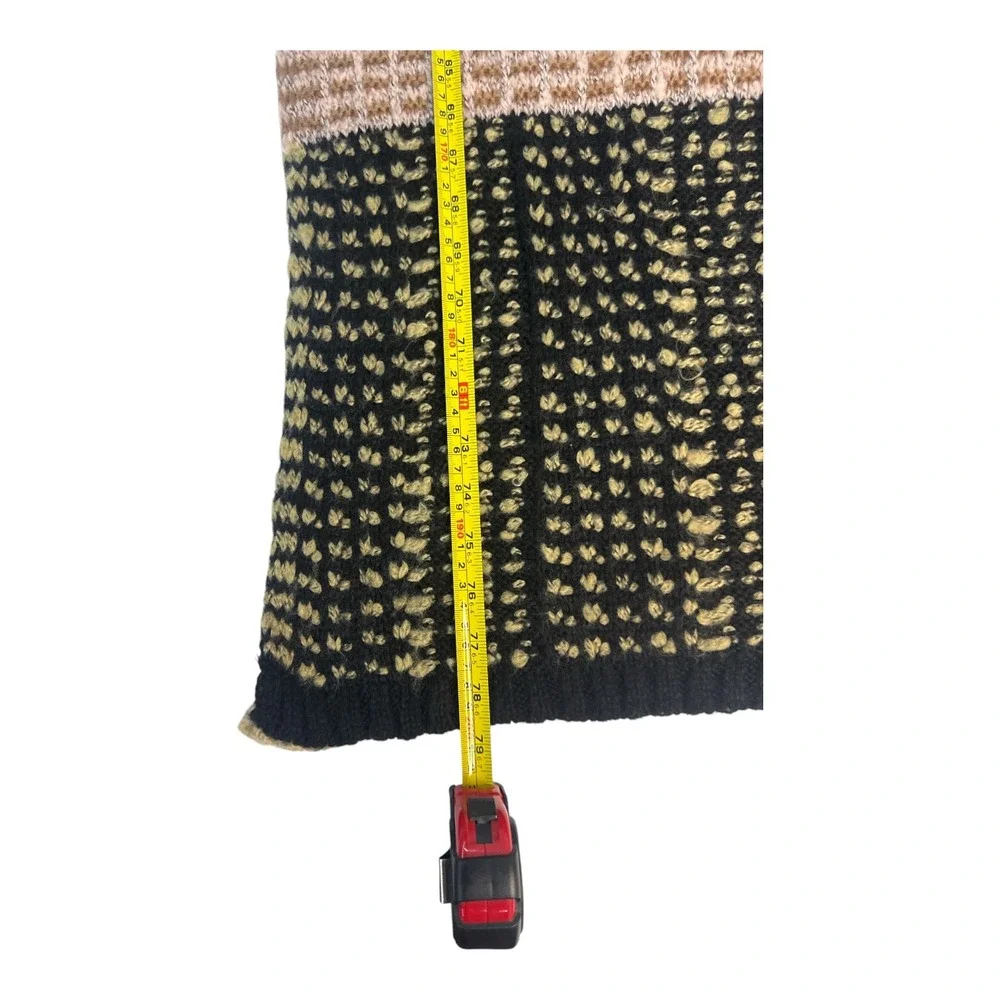Echo‎ Design Multistitch Colorblock Knit Scarf Wrap Dark Academia Quiet Luxury